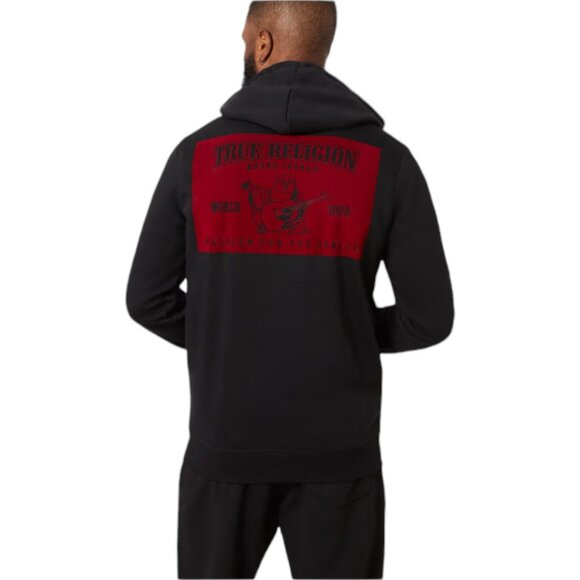 True Religion 2 Piece Fleece Sweatsuit Tracksuit Hoodie Joggers Red Velvet NEW - Picture 4 of 11